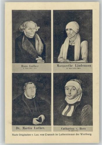 Nach Originalen v. Luc. Cranach im Lutherzimmer der Wartburg