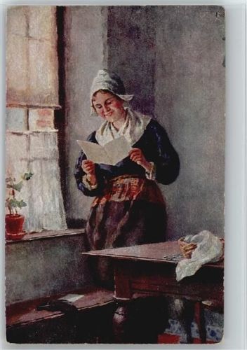 Brief lesen - Trachten - Künstler sign Karl Haver Verlag EAS