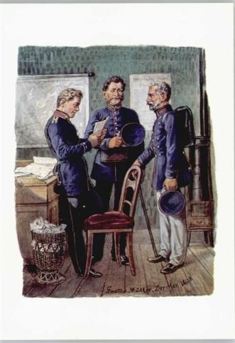 Post- und Telegrafenbeamte 1879 - Postmuseum AK Serie 205-09