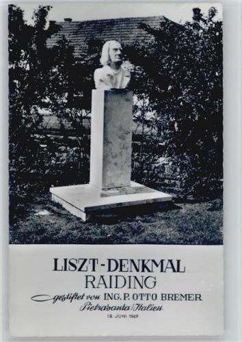Liszt Denkmal Raiding 1967 gestiftet von Otto Bremer, Pietrasanta Italien