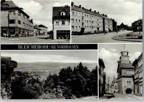 99752 O5502 Bleicherode - Kirchstraße Karl-Liebknecht-Straße Gesamtansicht Rathaus 4-Bidlaufnahme