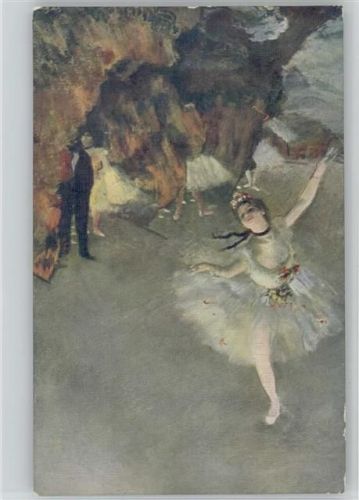 Edgar Degars - Tänzerin auf der Bühne - Gemälde Ballett Künstlerkarte