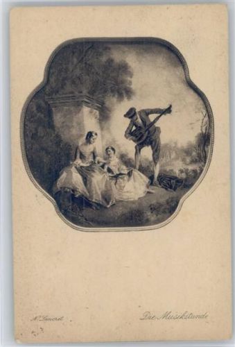 1920 Musikstunde - Musiklehrer mit einer Laute - Glamour Frauen lesen Noten
