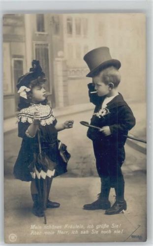 Verlag NPG Serie 1010-2 - Regenschirm - Zigarette - Kinderpoesie 1907 Foto AK