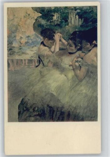 sign E. Degas - Dancers Preparing for the Ballet - Gemälde Ballett Künstlerkarte