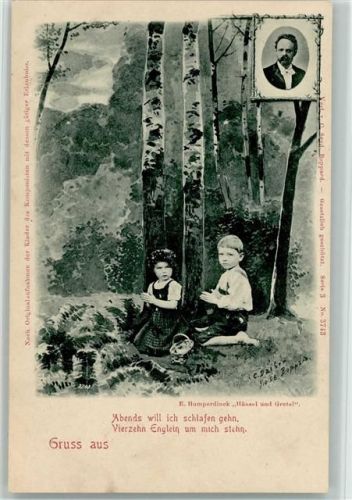 sign Daiber - Hänsel und Gretel von Humperdinck Komponist 1900 Serie 3 Nr. 3743 AK