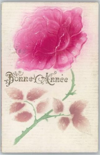 1917 Relief-Druck - Bonne Annee - Rose