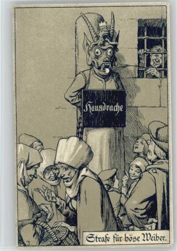 Strafe für böse Weiber - Verlag Nister Nürnberg Litho AK