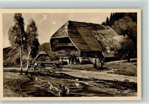 Schwarzwaldhaus, Bauernhaus , Pferdegespann