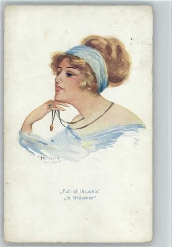 1914 sign Kiesslich - "In Gedanken" Halskette