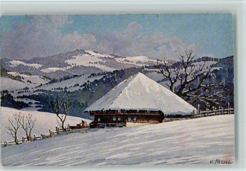 Schwarzwaldhäuser , Moos Serie IV Nr. 3 AK Winterlandschaft Nessel