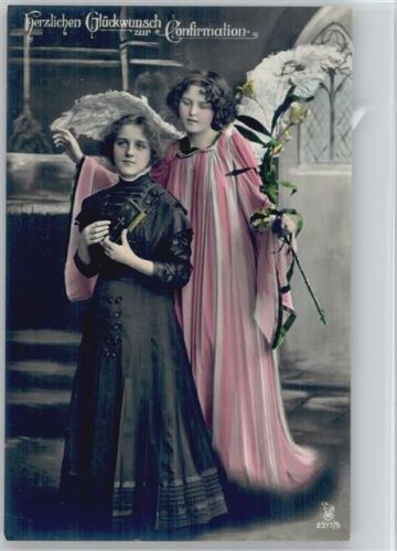 Serie 2317-5 mädchen mit Schutzengel und Bibel in der Hand, Foto AK