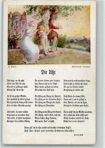 Bunte Reihe Nr- 39 - sign Broch - die Uhr - Liederkarte