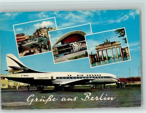 Air France Flugzeug, Brandenburger Tor 1963 AK