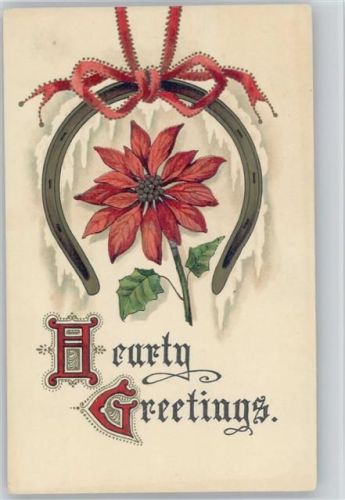 Weihnachtsstern, mit Hufeisen, Hearty Greetings