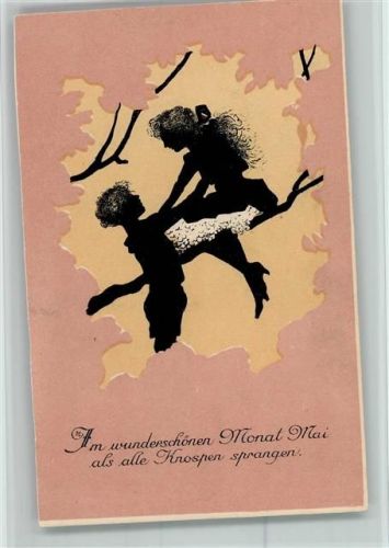 Kresco Karte Nr. 143 - Monat Mai - Silhouetten als Puzzle Teil