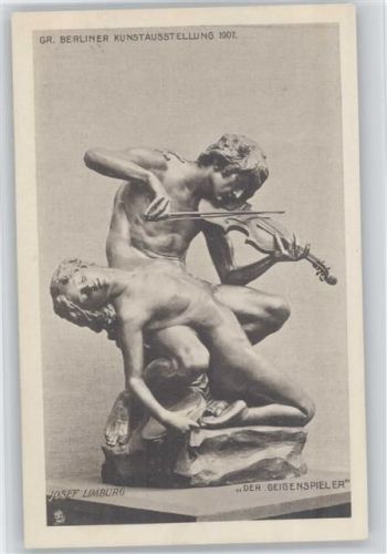 Berlin Mitte 1907 Kunstausstellung Josef Limburg der Geigenspieler Tucks Postkarte Künstlerpostkarte No. 18