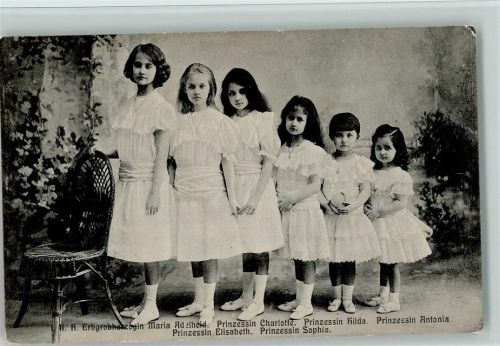 Die 6 Kinder Mädchen Erbgroßherzogin 1908 AK