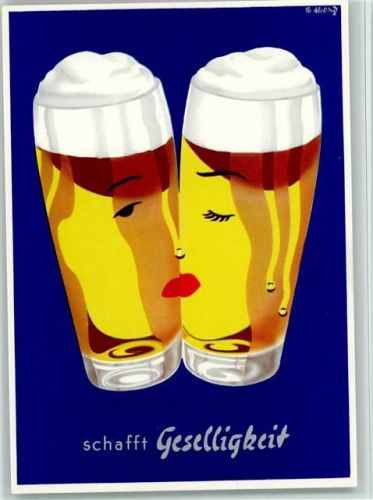sign Thomas Abeking - schafft Geselligkeit - Biergläser mit Gesichter