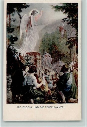 Die Engels und die Teufelskanzel - Schwarzwald Sagen, Blatt 4 - Verlag König - Gemälde von Götzenberger