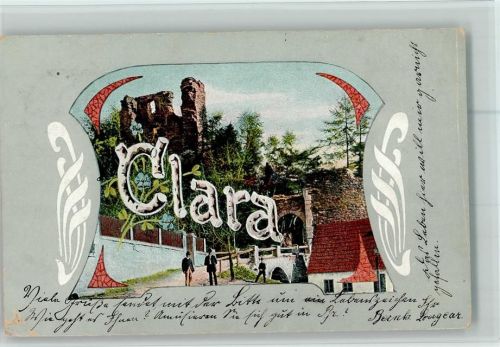 1904 Verlag Edgar Schmidt, Dresden - Serie 1515 Nr. 68 - Namen auf Postkarten "Clara" Jugendstil AK