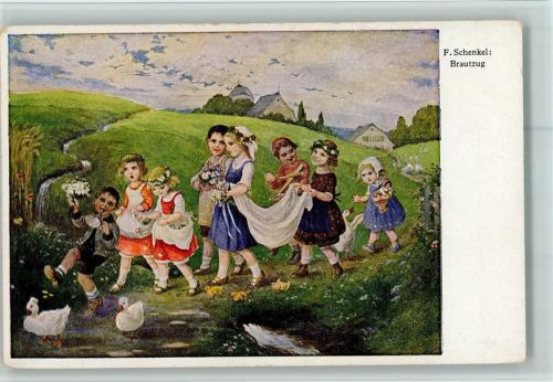 Brautzug - Kinderpoesie - Gute Erhaltung - Verlag Abshagen Nr. 722 AK