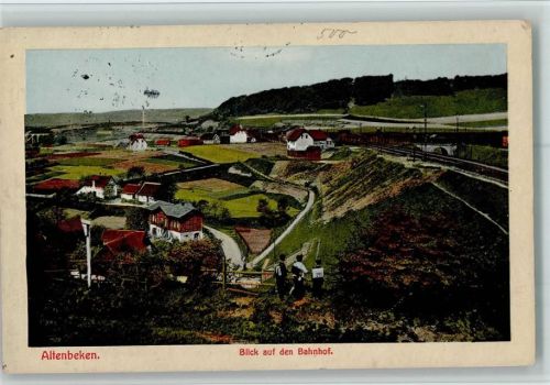 33184 W4791 Altenbeken 1916 - Blick zum Bahnhof AK Stempelflecken