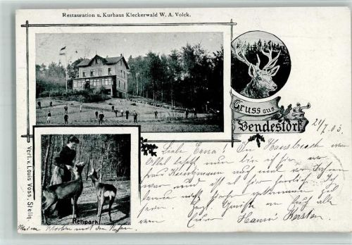 21227 W2106 Bendestorf 1900 - Restauration Kleckerwald , Wildfütterung AK