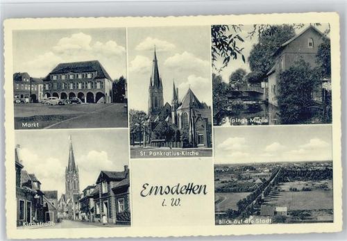 Emsdetten Markt Kirchstraße St. Pankratius-Kirche Deipings-Mühle