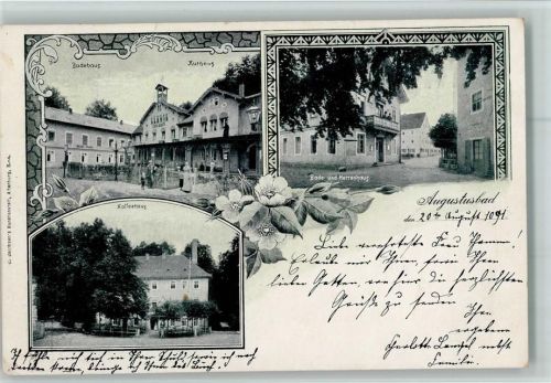 Liegau-Augustusbad Kaffeehaus Badehaus Kurhaus Herrenhaus Jugendstilrahmen