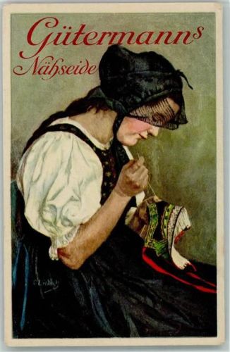 Werbung Gütermanns Nähseide - Trachten , nähen