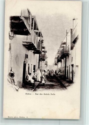 Biskra 1906 Rue des Queleds Nails, sehr gute Erhaltung AK