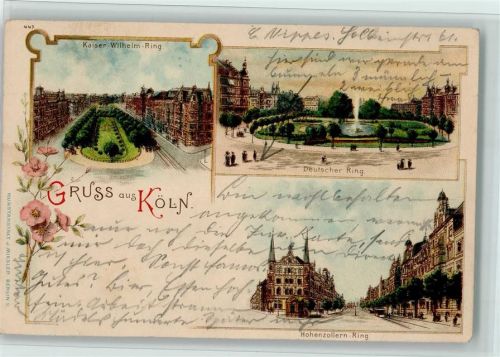 Köln Neustadt-Nord 104 1900 Gruss aus - Deutscher Ring, Hohenzollern-Ring, Verlag Miesler 447 , gute Erhaltung AK