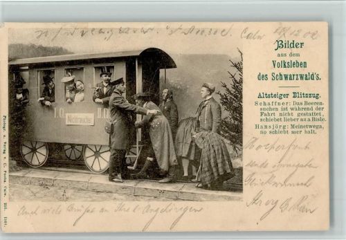 Altsteiger Blitzzug - Verlag Fuchs 258 AK Volksleben Schwarzwald 1902