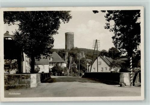 Nohfelden 1932 Partie an der Brücke, Blick auf die Burg, gute Erhaltung AK