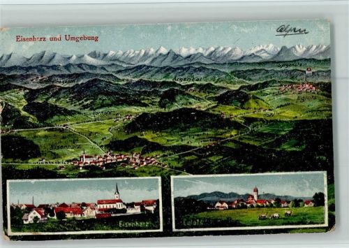 Eisenharz 1925 Vogelschaukarte - Verlag Speckle AK