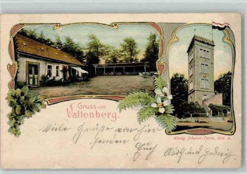 Neukirch 1904 Valtenberg König-Johann-Turm Eichenlaub Zweibild-Aufnahme