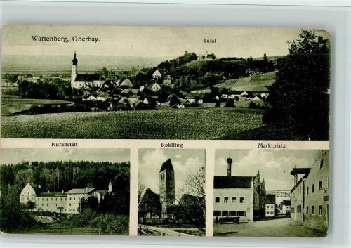 Wartenberg 1927 Kuranstalt, Marktplatz, gute Erhaltung AK