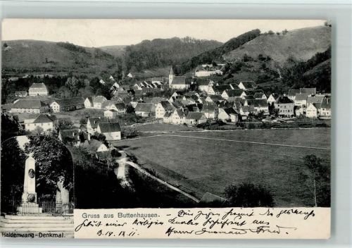 72525 W7420 Buttenhausen 1911 - Gesamtansicht Haldenwang-Denkmal 2-Bildaufnahme