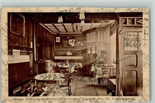 Köln Mülheim 901 1923 Weinrestaurant Schmitz , Glevischer Ring 122, Innenansicht