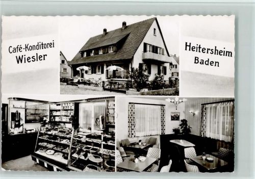 Heitersheim Café Konditorei Wiesler Innenaufnahme Gastraum Kuchenbuffet 3-Bildaufnahme