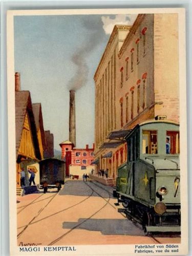 Oberkempttal 1936 Maggi Fabrik von Süden - , sign Burger , sehr gute Erhaltung AK