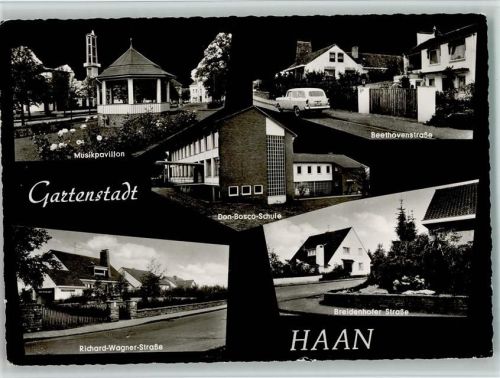 Haan 1965 Gartenstadt, Beethovenstraße, Richard-Wagner- und Breidenhofer Straße, gute Erhaltung AK