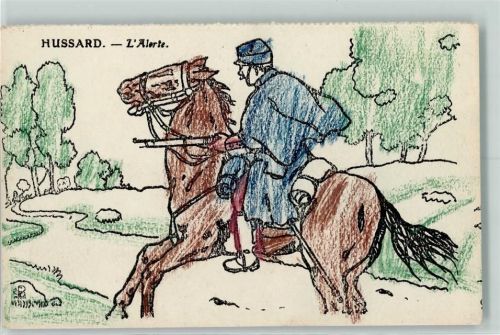 Hussard , Edition Francaise Serie NC Nr. 58 Ausmalkarte 1915