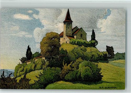 Büsingen Alte Kirche sign Schlatter E. E.