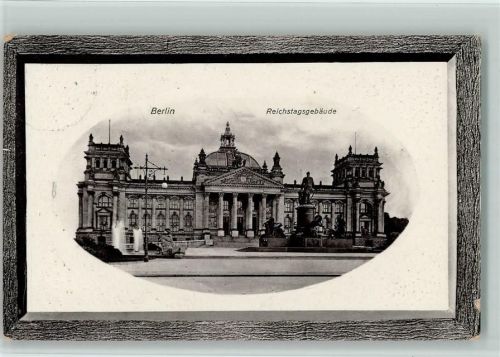 Berlin Mitte 1912 Reichstagsgebäude Prägedruck
