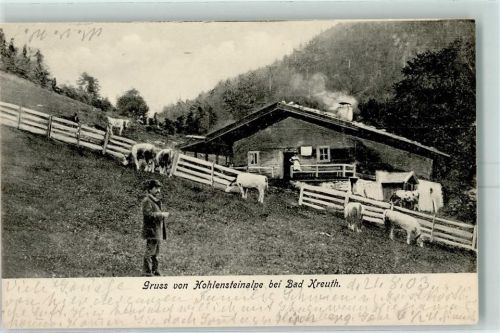 Kreuth 1903 Hohlsteinalpe Hüttenstempel Kühe