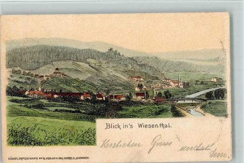 Werl 1898 Künstlerkarte Nr. 15 Verlag Haerdle, Blick ins Wiesenthal AK