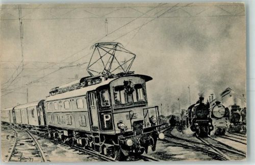 Elektrische Lok 3750, 3870 4340 CSSR Künstlerkarte