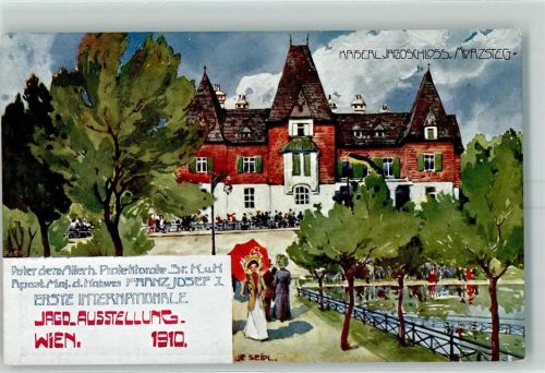 Wien 1910 Jugendstil sign. Ulf Seidl Jagdschloss Mürzsteg AK